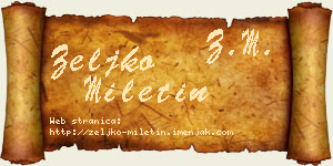 Željko Miletin vizit kartica